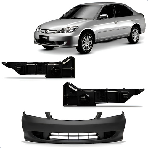 Envolvente Dianteiro Civic 2004 A 2005 Com Guias 1a Linha  Preto