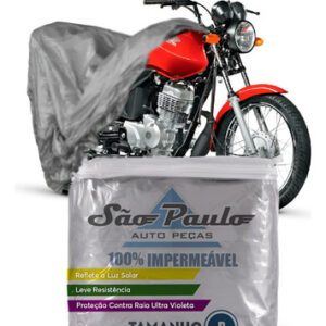 02 Capas Cobrir Moto Impermeável Proteção Uv P Mega Desconto Cinza
