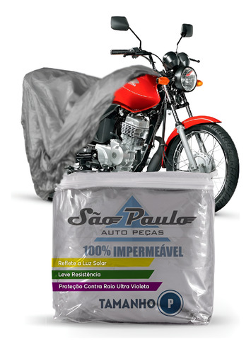 02 Capas Cobrir Moto Impermeável Proteção Uv P Mega Desconto Cinza