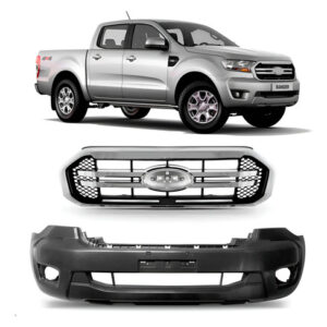 Envolvente Diant. E Grade Cinza Para Ford Ranger 2020 A 2024