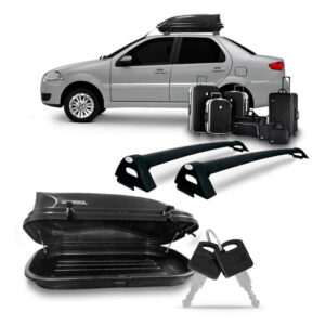 Kit Rack Siena Fire 01/11 Preto Com Bau Maleiro 350 Litros Preto