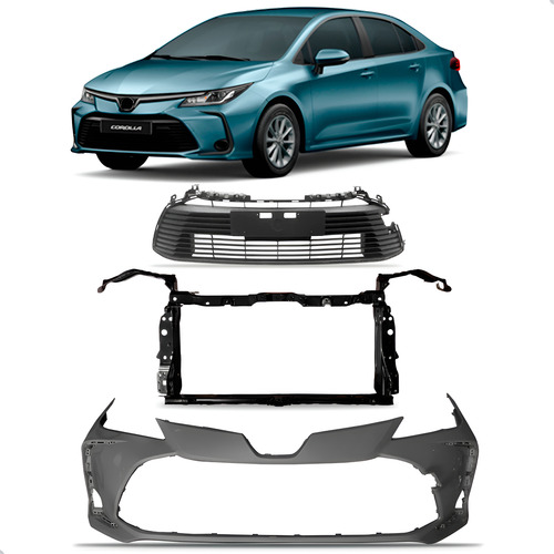 Kit Envolvente Com Grade Painel Frontal Corolla 2020 A 2024