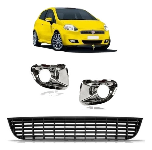 Kit Grade Para Punto 2007 2008 2009 A 2012 Inferior E Milhas Prata