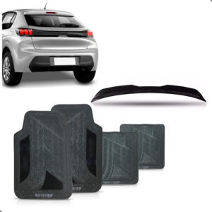 Aerofolio Peugeot 208 Black Piano Hatch Com Jogo Tapete Pvc