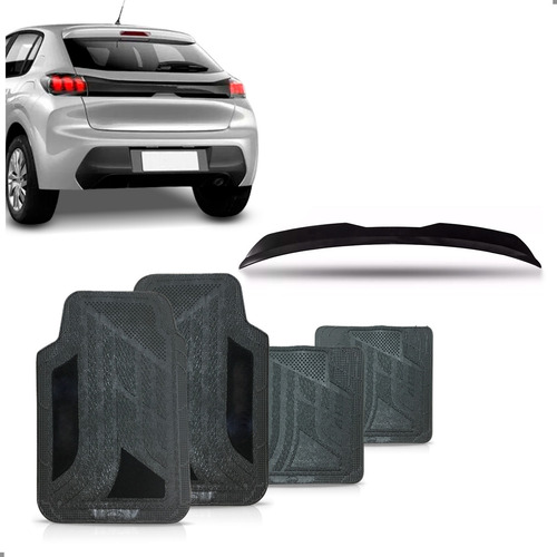 Aerofolio Peugeot 208 Black Piano Hatch Com Jogo Tapete Pvc