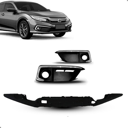 Kit Grade Parachoque Para Civic G10 2020 2021 Friso Cromado Kit