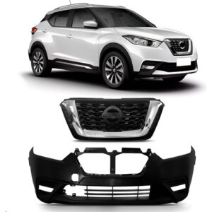Parachoque Para Nissan Kicks 2017 A 2021 C/ Grade Cromada Preto