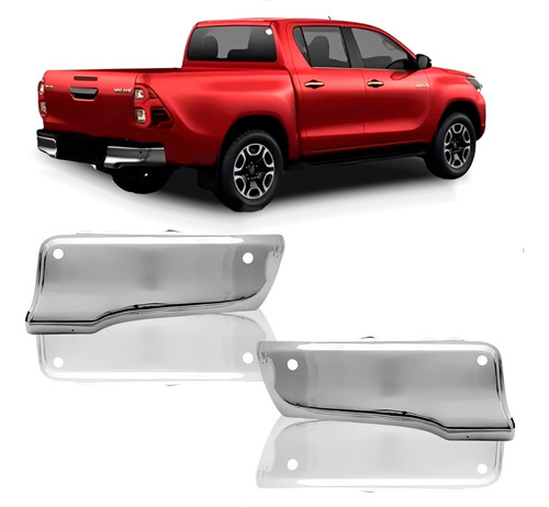 Par Ponteira Parachoque Traseiro Para Hilux 16 A 2025 C/furo