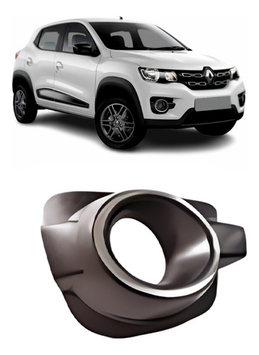 Grade Parachoque Para Kwid 2017 A 2022 C/m Aro Cromado Direito/passageiro Brilhante