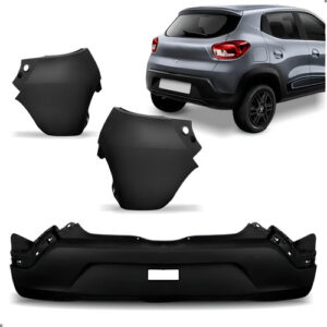 Kit Parachoque Traseiro Para Kwid 2017 A 2021 Com Polainas