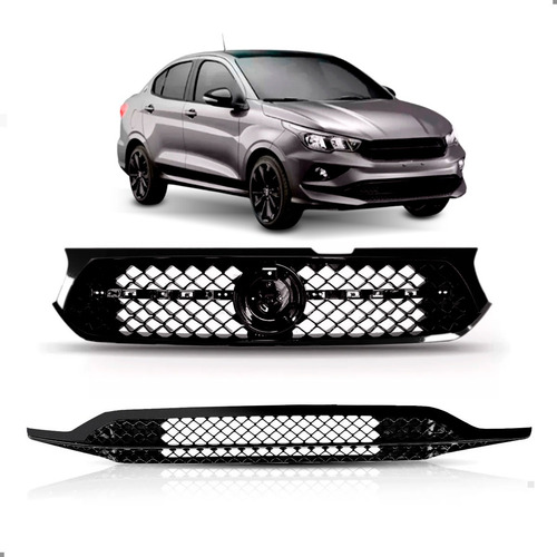 Par Grade Parachoque Argo Cronos 2017 A 2021 Black Piano Preto