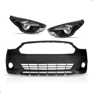 Kit Frente Para Ford Ka 2015 A 2018 Par Farol Mascara Negra Preto