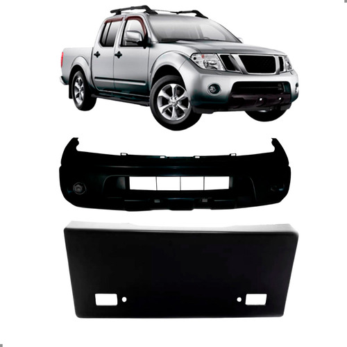 Kit Parachoque E Suporte Placa Para Frontier 2008 A 2013 Para Pintar