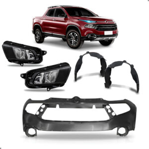 Kit Parachoque Para Toro 2016 A 2021 Parabarros E Farol Preto