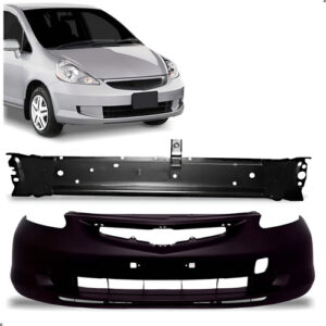 Kit Parachoque E Alma Lamina Para Fit 2003 2004 2005 A 2008 Preto