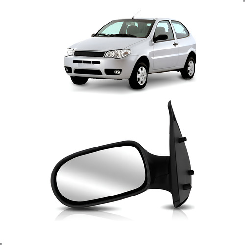 Retrovisor Lateral Palio 2004 A 2011 02 Portas Lado Esquerdo