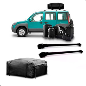 Kit Travessa Rack Slim Doblo 2001 A 17+maleiro 380l Dobravel Preto
