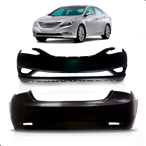 Par Envolvente Para Sonata 2011 A 2014 Dianteiro E Traseiro Preto