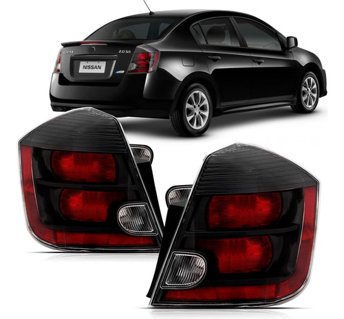 Par Sinaleira Traseira Fume Sentra 2012 A 2014 Ambos Lados Fumê