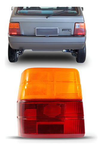 Lente Lanterna Traseira Uno 1984 A 2004 S/ré Ambar/rubi Le