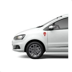 Emblema Caveira Justiceiro Carro Pequeno Vermelho