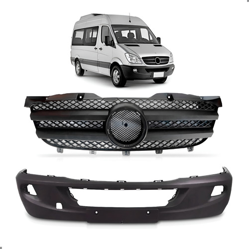 Parachoque Para Sprinter 2012 2013 2014 Com Grade 1a Linha  Preto