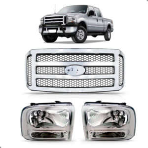 Kit Farois E Grade Para Ford F250 2007 A 2010 Cromada Cromado