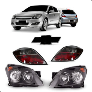 Kit Farol E Lanterna Para Vectra Gt 2009 2010 2011 C/emblema - Ambos Lados