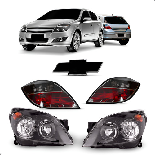 Kit Farol E Lanterna Para Vectra Gt 2009 2010 2011 C/emblema - Ambos Lados
