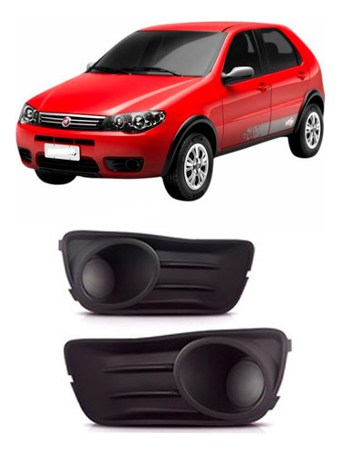 Par Grade Parachoque Palio Way 2015 A 2018 S/m S/f Milha Preto Fosco