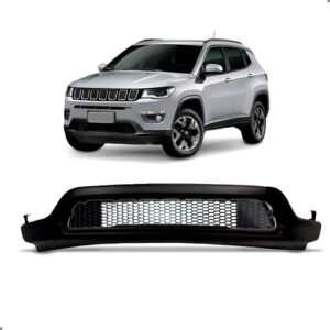 Grade Central Parachoque Dianteiro Para Compass 2017 A 2021  Preto Fosco