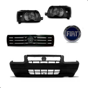 Kit Completo Parachoque Diant. Farol Uno Mille 2006 A 2010 Preto