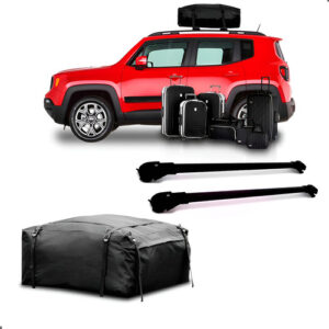 Kit Travessa Teto Slim Universal + Maleiro Dobravel 380 Preto