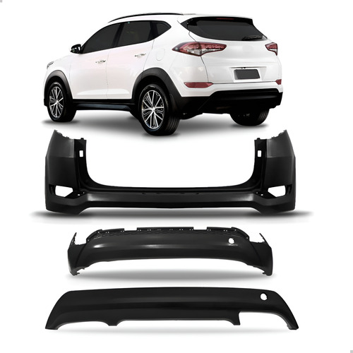 Parachoque Traseiro Tucson 2017 A 2022 C/ Spoiler 1a Linha