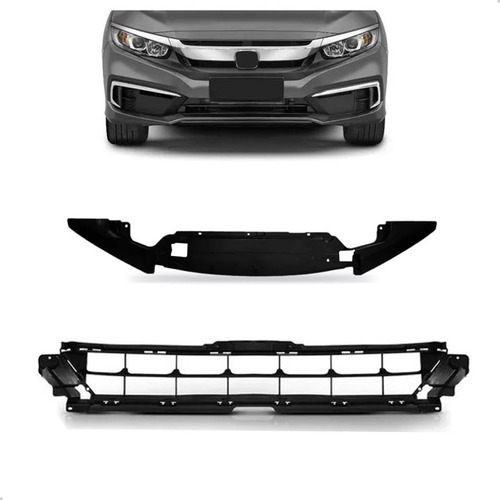 Par Grades Parachoque Para Civic 2020 2021 Central Inferior Kit