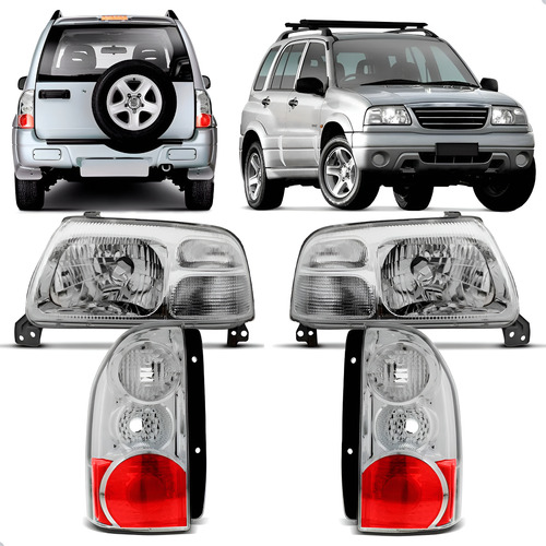 Kit Tracker 2005 A 2009 Jogo Par De Farois Lanternas  Ambos Lados