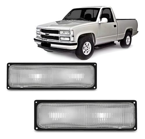 Par Lanterna Dianteira Cristal Inferior Silverado 93 A 2004 Cinza