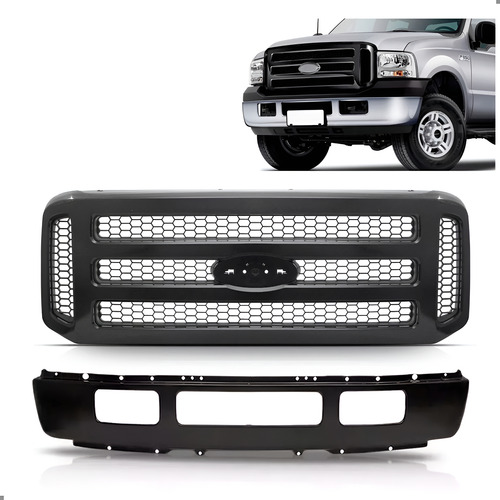 Kit Parachoque E Grade Para Ford F250 2006 A 2012 Preto