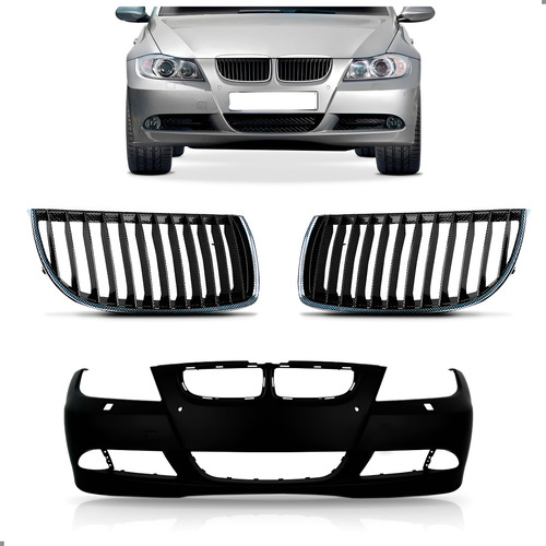 Kit Parachoque Com Grades Para Bmw S3 2006 2007 2008 Ambos Lados