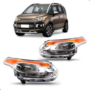 Par Farol Para C3 Aircross 2011 A 2015 Cromado Ambos Lados