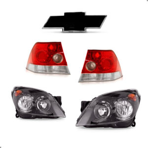 Kit Farol Lanterna Para Vectra Sedan 2009 2010 2011 Emblema Ambos Lados