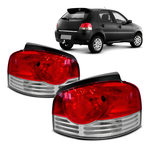 Par Sinaleira Traseira Palio 2008 A 2009 Friso Cromado