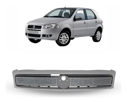 Grade Radiador Palio Siena Strada 2005 A 2010 Moldura Primer Preto
