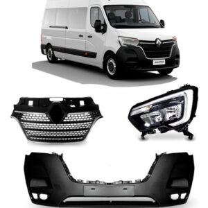 Kit Parachoque + Grade + Farol Ld Master 2022 2023 2024 Preto