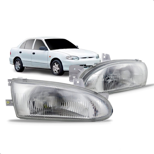 Par Farol Para Hyundai Accent Sedan 1993 Até 1997 4 Portas Ambos Lados