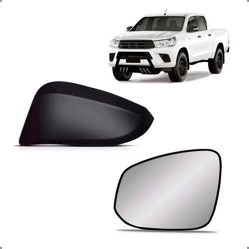 Kit Capa E Lente De Retrovisor Hilux 2016 A 2025 Esquerdo Esquerdo