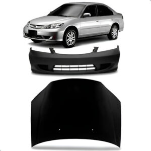Capo E Parachoque Honda Civic 2004 A 2005 Sem Ressalto Placa