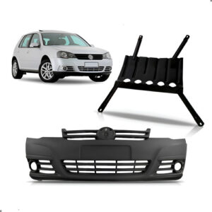 Kit Parachoque Para Golf 2007 A 2012 Com Protetor Carter Preto