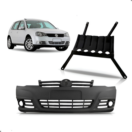 Kit Parachoque Para Golf 2007 A 2012 Com Protetor Carter Preto