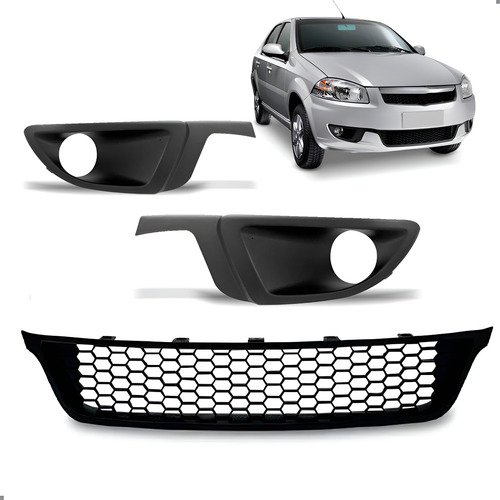 Kit Grade Para Siena El 2013 A 2016 Central E Laterais Preto